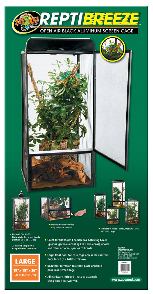 Zoo Med ReptiBreeze Aluminum Screen Cage (Large - 18x18x36)