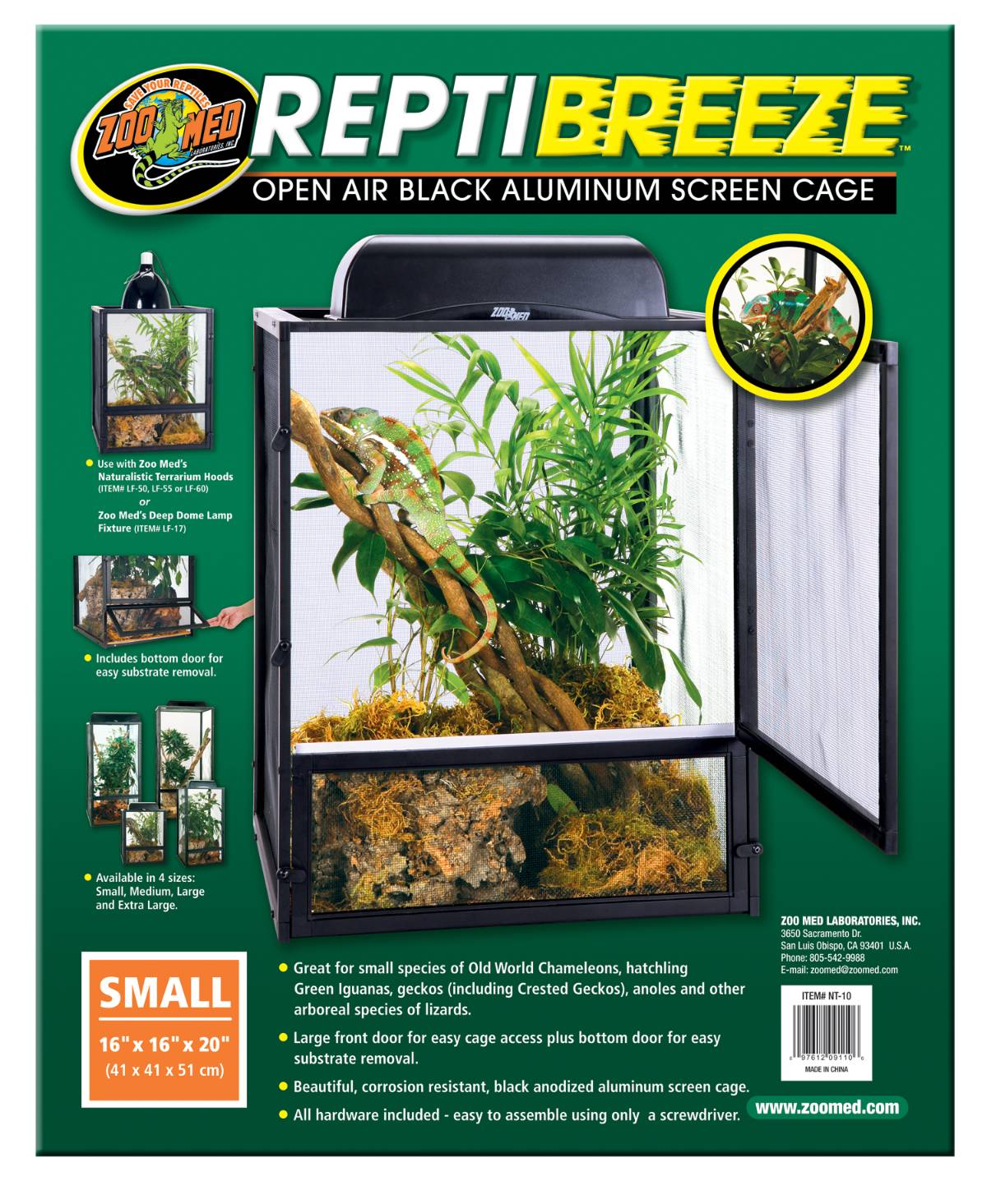 Zoo Med ReptiBreeze Aluminum Screen Cage (Small - 16x16x20)