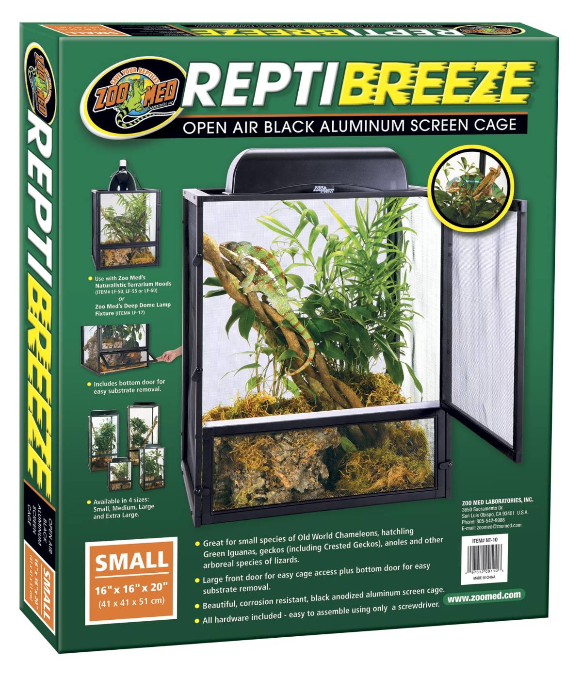 Zoo Med ReptiBreeze Aluminum Screen Cage (Small - 16x16x20)